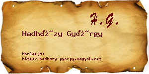 Hadházy György névjegykártya