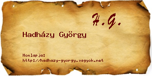 Hadházy György névjegykártya